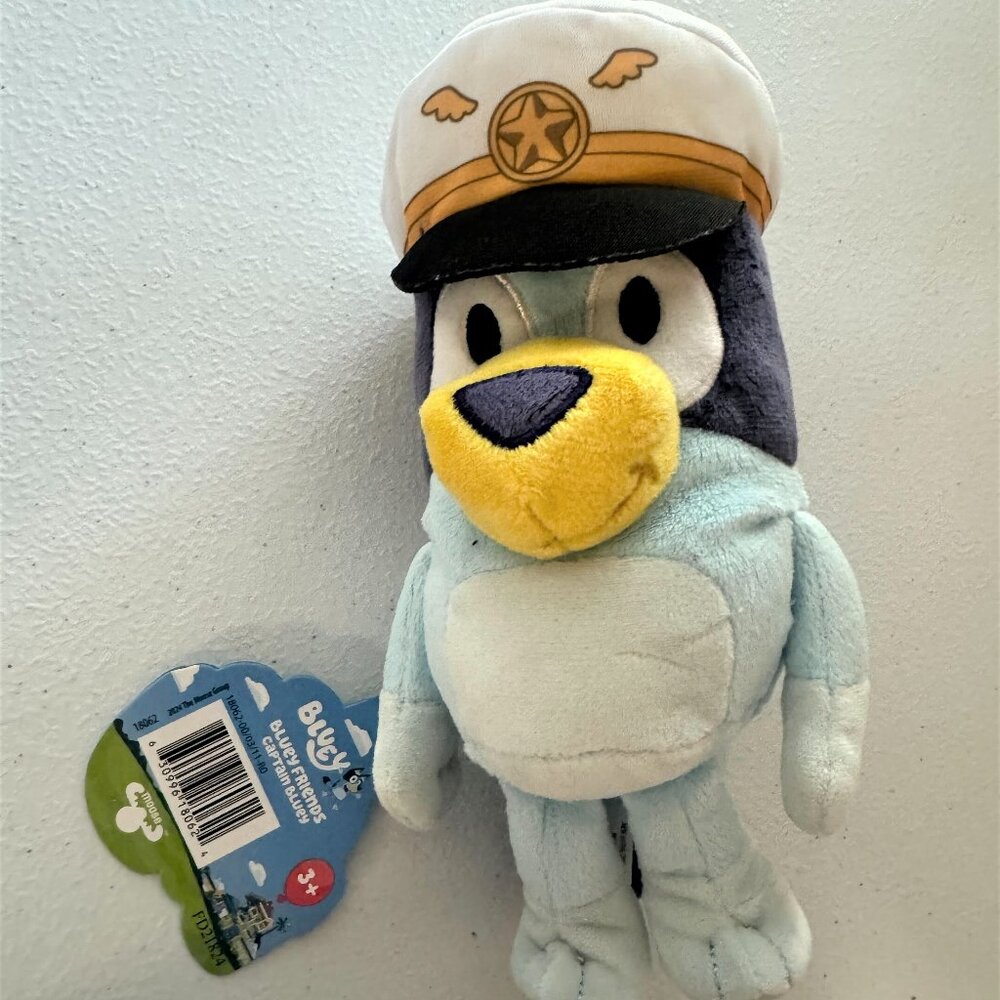 Captain Bluey Plush Toy - Soft Bluey Friends Stuffed Animal for Kids